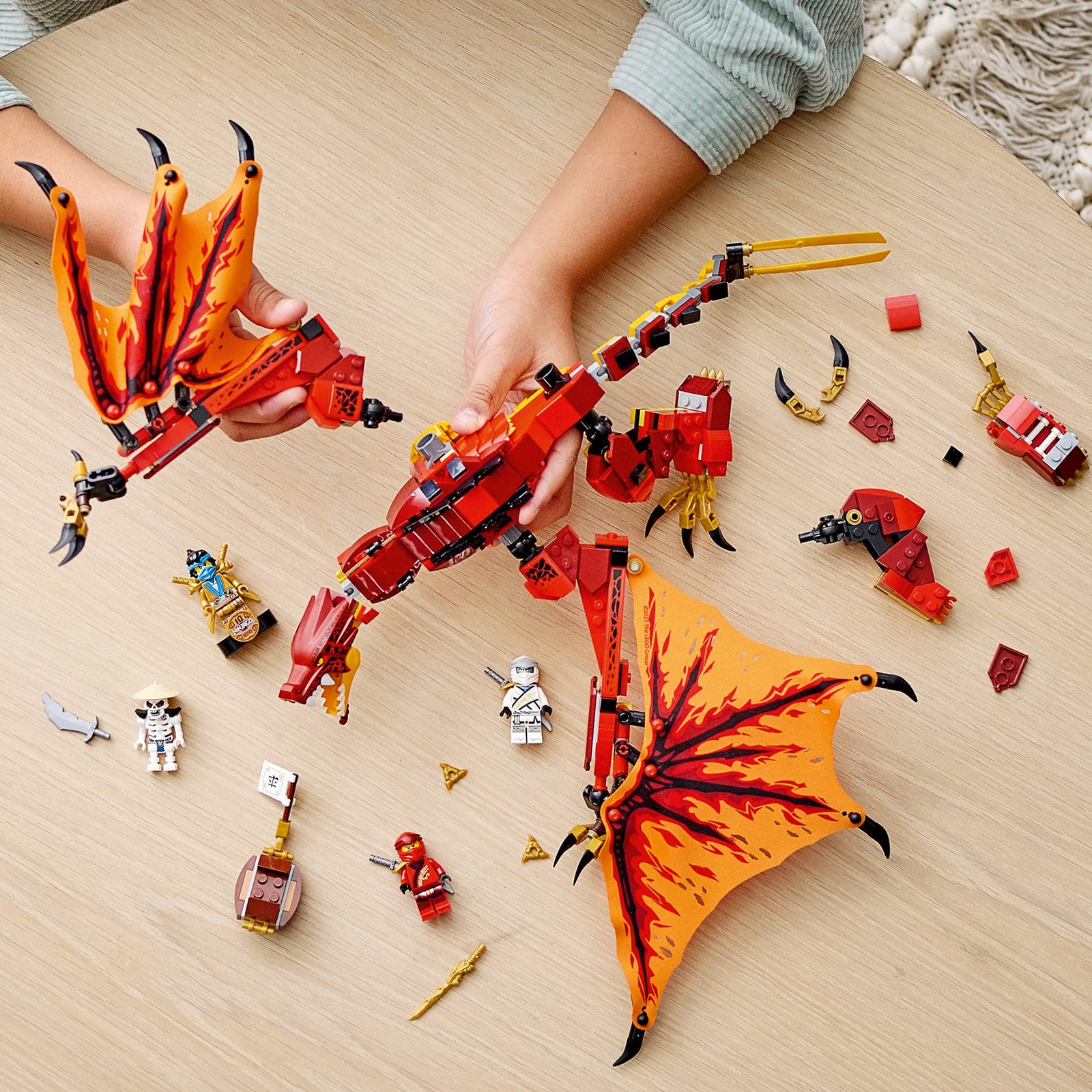 LEGO NINJAGO Legacy Fire Dragon Attack 71753 Ninja Playset Building Kit, Featuring a Flying Dragon Toy; New 2021 (563 Pieces)