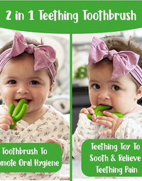 Cactus Baby Teething Toys for Newborn Infants and Toddlers - Self-Soothing Pain Relief Soft Silicone Teether and Training Toothbrush for Babies, BPA Free, Soothes Babies Sore Gums
