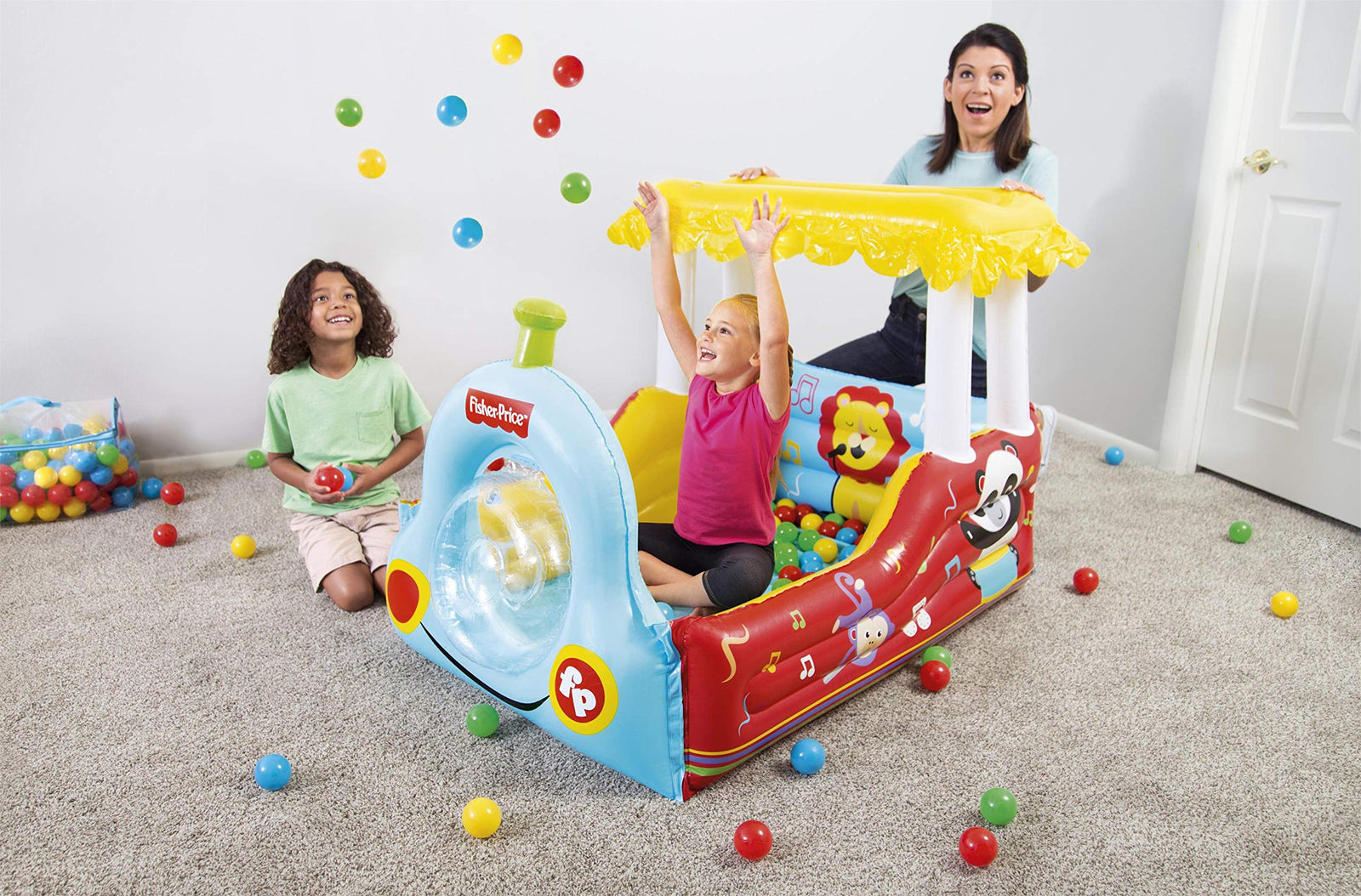 Bestway Fisher-Price Inflatable Ball Pit | Fun Train Theme | Indoor & Outdoor Play for Kids