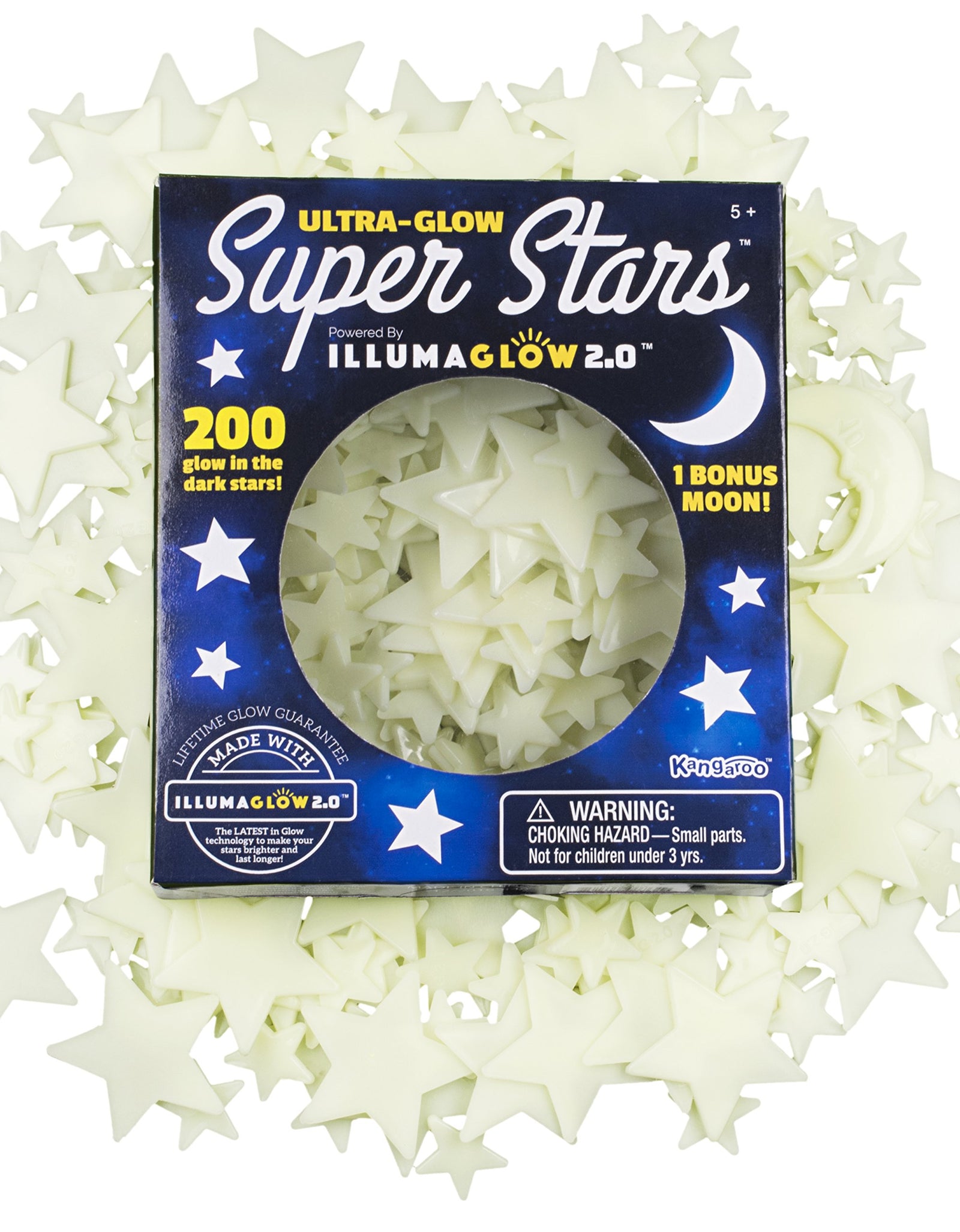 Ultra Glow in the Dark Stars; 200 Count w/ Bonus Moon