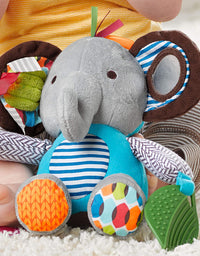 Skip Hop Bandana Buddies Baby Activity and Teething Toy with Multi-Sensory Rattle and Textures, Elephant
