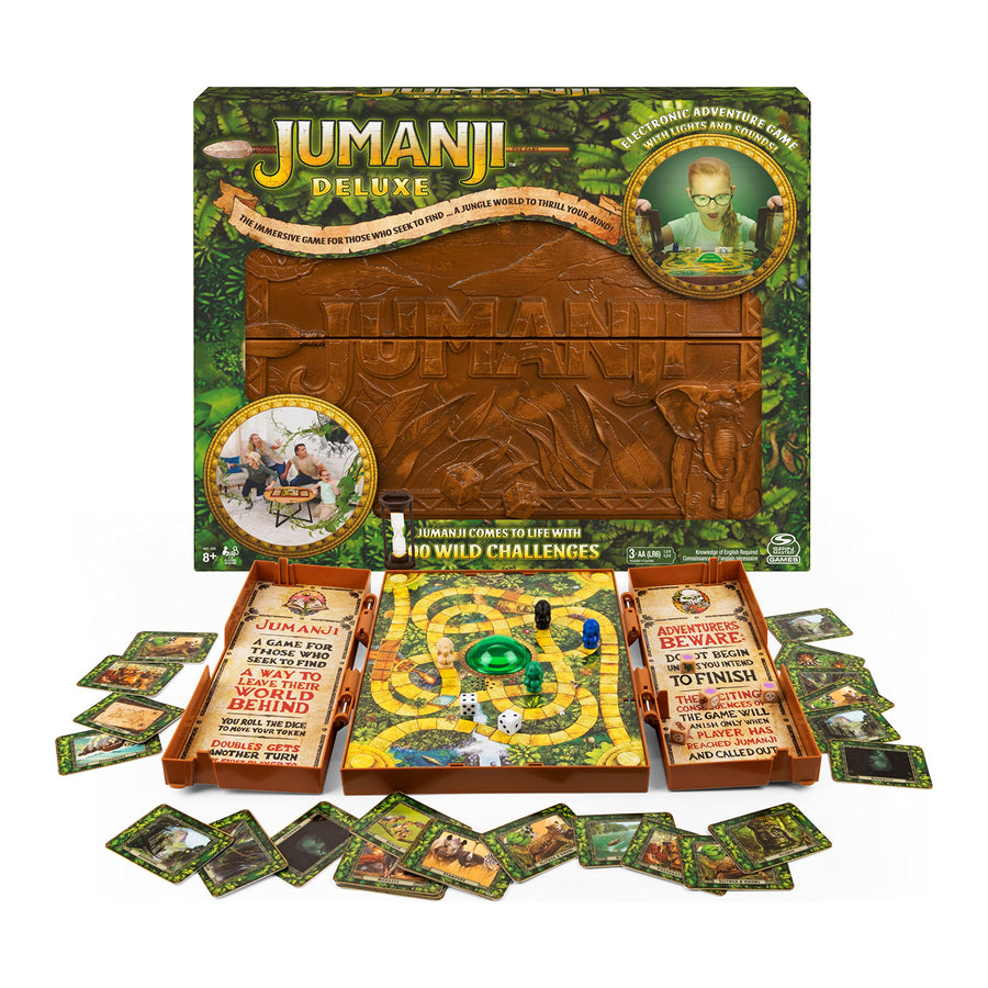 Jumanji Deluxe Game, Immersive Electronic Version of The Classic Adventure Movie Board Game, with Lights and Sounds, for Kids & Adults Ages 8 and up
