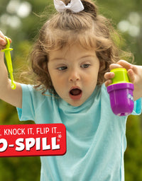 Little Kids Fubbles No Spill Bubble Tumbler Mini 3 Pack Party Favor Set, Includes 2oz of bubble solution and a wand per bottle (assorted colors)
