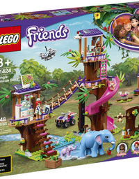 LEGO Friends Jungle Rescue Base 41424 Building Toy for Kids, Animal Rescue Kit That Includes a Jungle Tree House and 2 Elephant Figures for Adventure Fun (648 Pieces)
