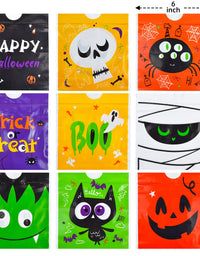 JOYIN 108 Pcs Halloween Drawstring Treat Bags with 9 Character Designs, Mini Halloween Goodie Gift Bags, Trick or Treat Candy Bags for Halloween Party Favor
