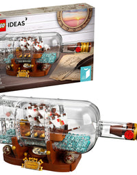 LEGO Ideas Ship in a Bottle 92177 Expert Building Kit, Snap Together Model Ship, Collectible Display Set and Toy for Adults (962 Pieces)
