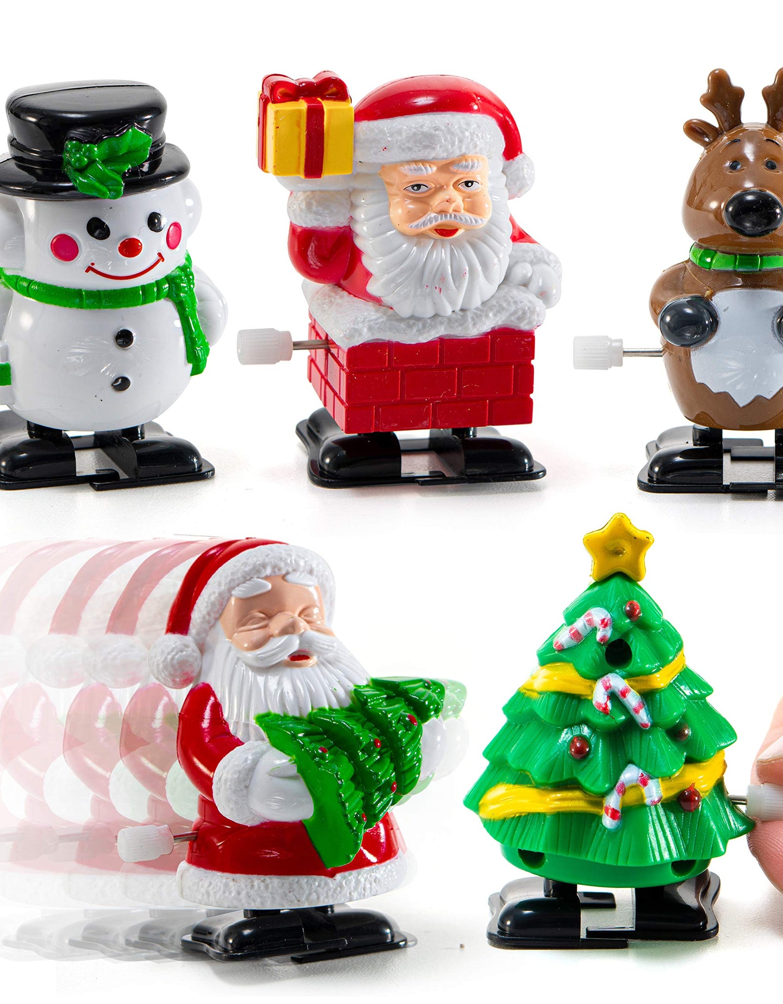 Prextex Christmas Wind Up Toys for Kids & Adult - Santas Christmas Tree Deer and Snowmen Wind up Stocking Stuffers