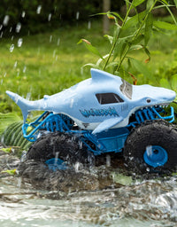 Monster Jam, Official Megalodon Storm All-Terrain Remote Control Monster Truck Toy Vehicle, 1:15 Scale
