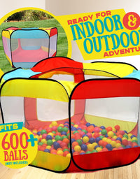 Kiddey Ball Pit Play Tent for Kids - 6-Sided Ball Pit for Kids Toddlers and Baby - Fill with Plastic Balls (Balls Not Included) or Use As an Indoor / Outdoor Play Tent Great Gift Idea
