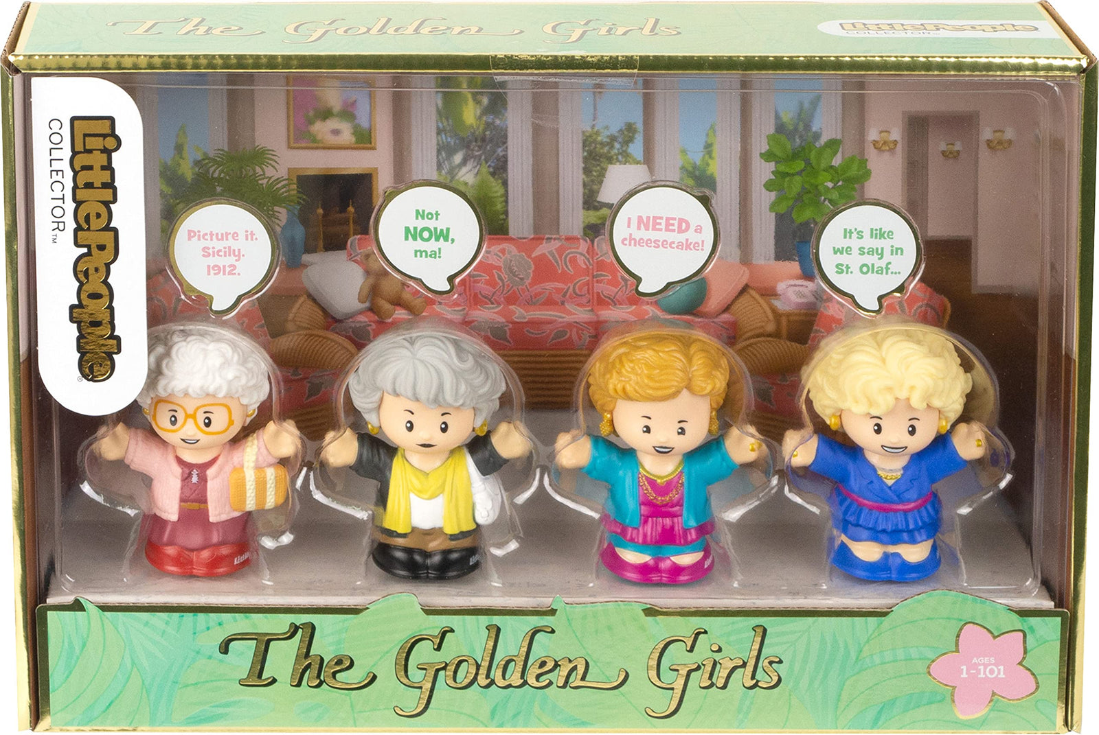 Fisher-Price Little People Collector The Golden Girls, Special Edition Figure Set Featuring 4 Lead Characters from The Classic TV Show