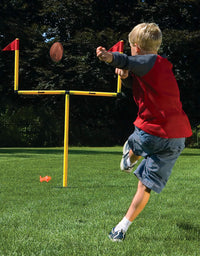 Franklin Sports Youth Football Goal-Post Set — Kids’ Football Goal Post with Mini Football — Fun Football Goal for All Ages — Easy Assembly — Adjustable Height — Weighted Base
