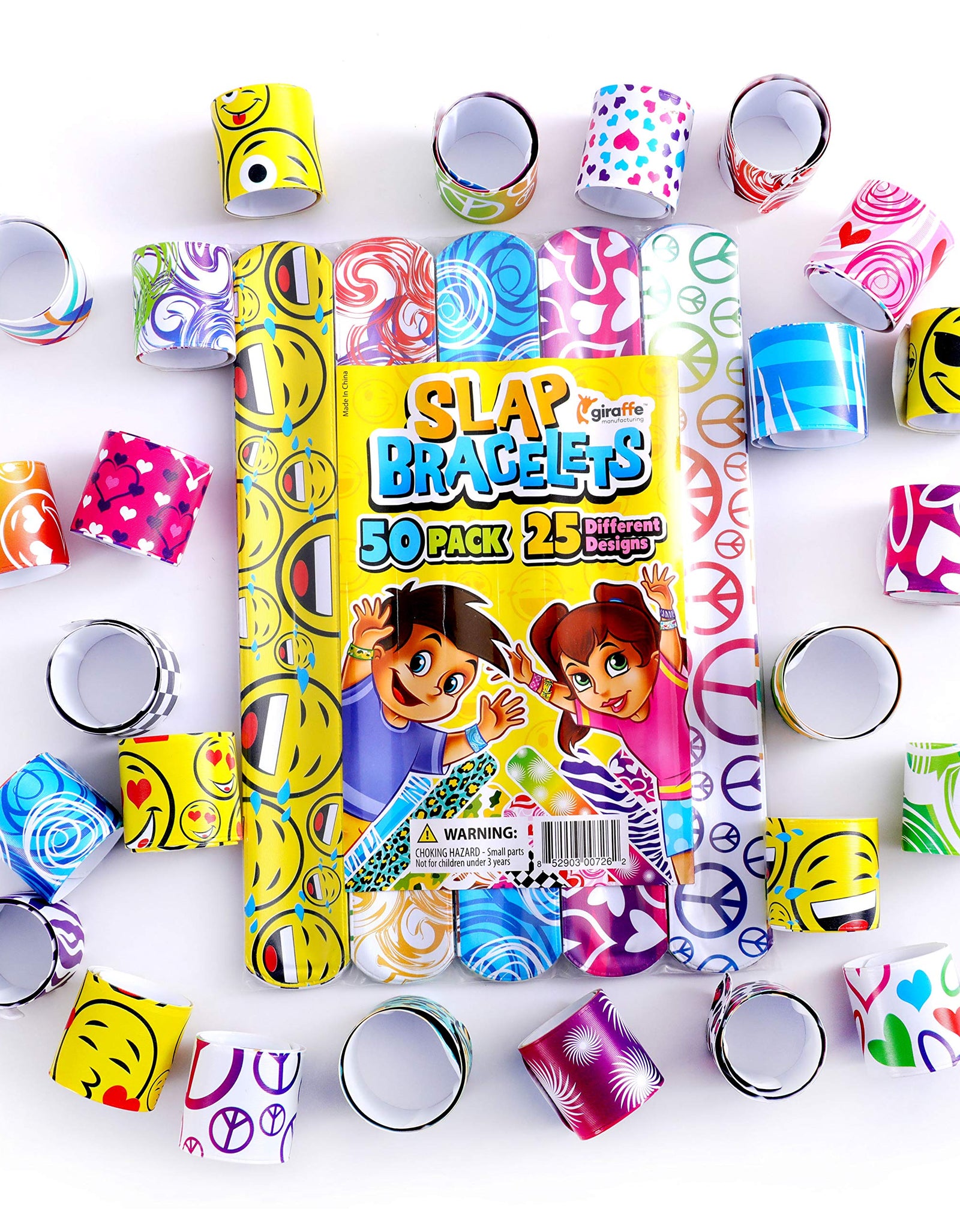 Giraffe - Slap Bracelets For Kids - Snap Bracelet Party Favors (50-Pack)