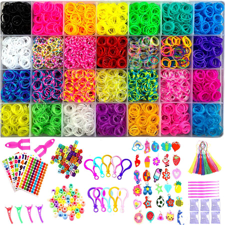 YITOHOP 12000+ Colorful Loom Bands Set , Premium Rubber Bands for Bracelet Making Kit DIY Band Bracelet Mega Refill Kit Girls Gift to Improve Imagination
