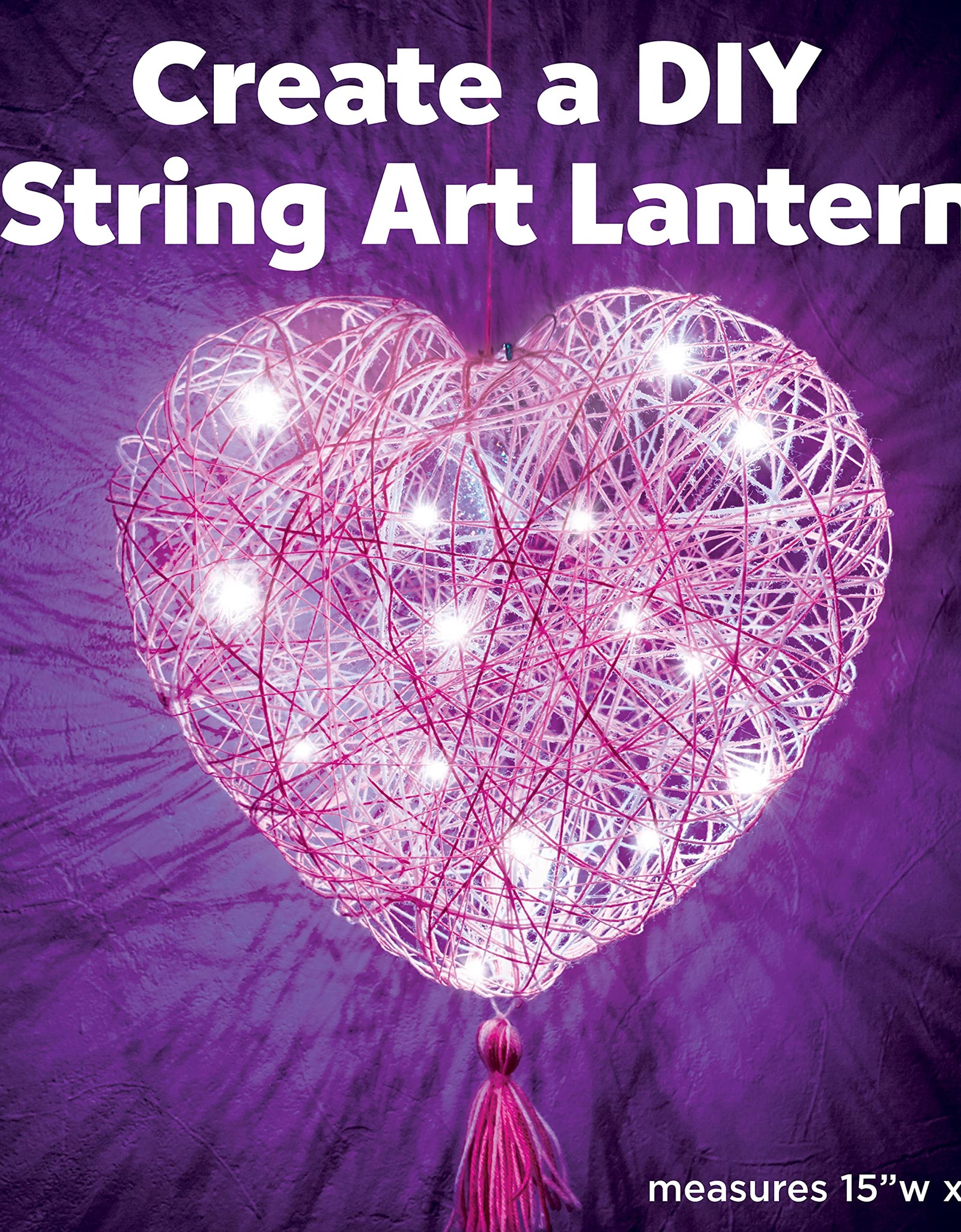Creativity for Kids String Art Heart Light - Create a Heart Shaped String Art Lantern - String Art Kids for Kids Pink