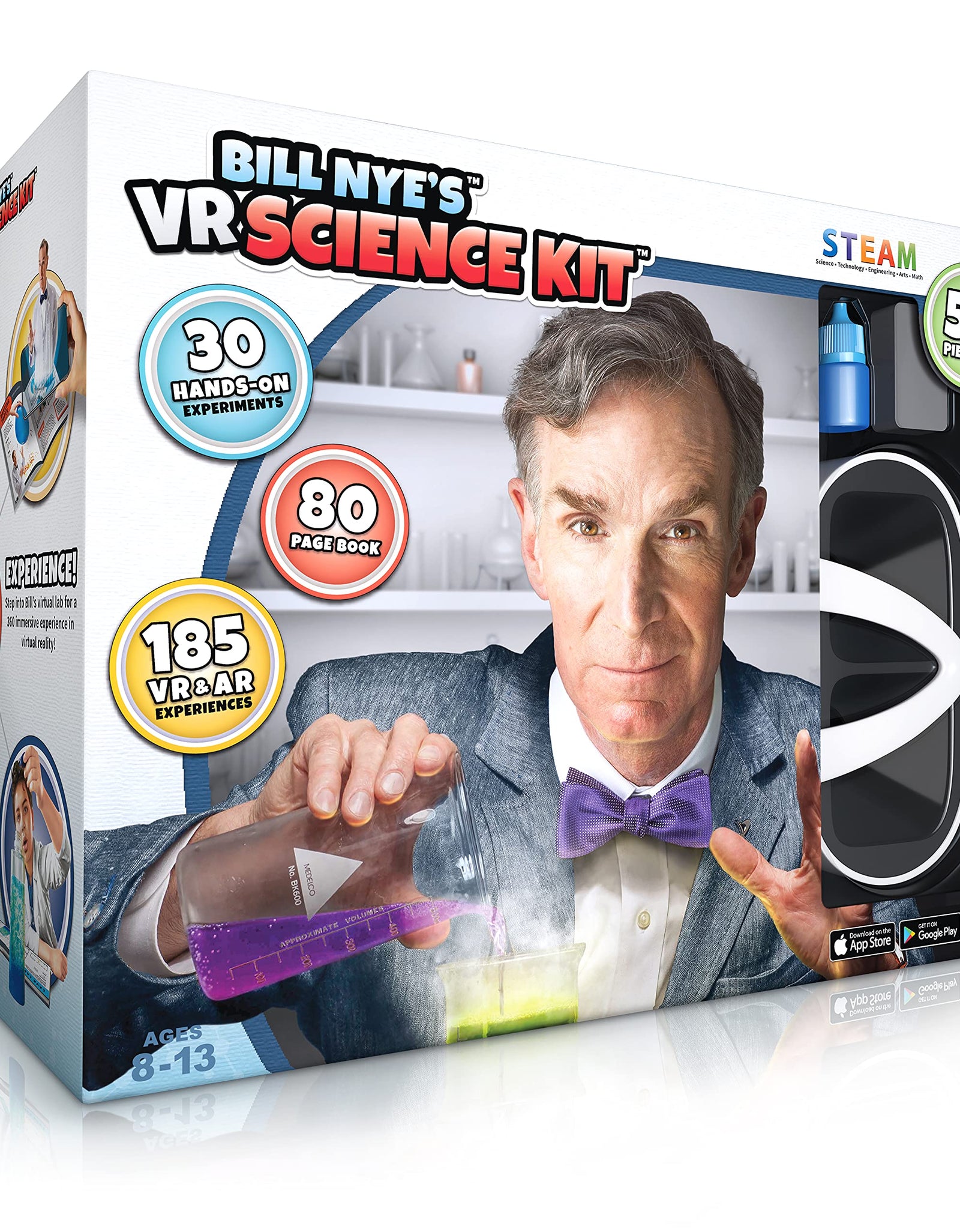 Abacus Brands Bill Nye's VR Science Kit - Virtual Reality Kids Science Kit, Book and Interactive STEM Learning Activity Set (Full Version - Includes Goggles)