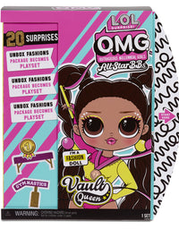 LOL Surprise OMG Sports Vault Queen Artistic Gymnastics Fashion Doll with 20 Surprises Including Sparkly Accessories & Reusable Playset, Posable - Gift for Kids, Toys for Girls Boys Ages 4 5 6 7+
