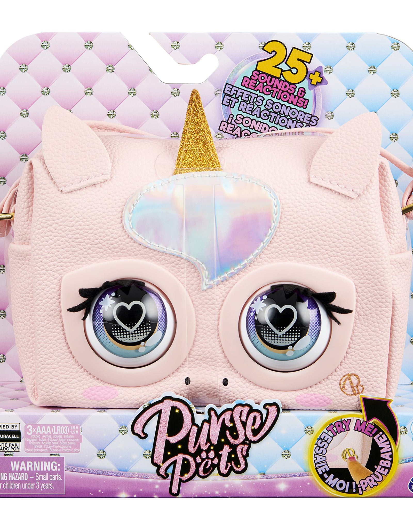 Purse Pets, Glamicorn Unicorn Interactive with Over 25 Sounds and Reactions, Kids Toys for Girls Ages 5 and up
