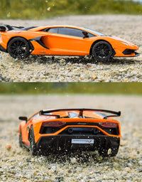 BEZGAR Remote Control Car Licensed RC Series, 1:24 Scale Remote Control Lambor Aventador SVJ Electric Sport Racing Hobby Toy Car Model Vehicle for Boys,Girls,Teens and Adults Gift (Orange)
