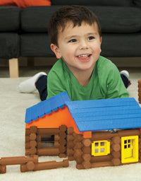 LINCOLN LOGS – Oak Creek Lodge – 137 Pieces - Real Wood Logs-Ages 3+ - Best Retro Building Gift Set for Boys/Girls – Creative Construction Engineering – Top Blocks Game Kit - Preschool Education Toy
