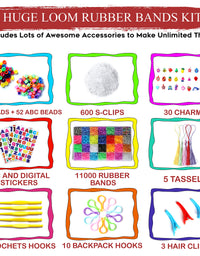 12000+ Loom Rubber Bands Bracelet Kit, Big Giftable Case with Premium Quality Accessories, 28 Unique Bright Colour Bands, Refill Kit for Girls & Boys by Momo's Den
