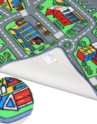 Click N’ Play City Life Kids Road Traffic Play mat Rug Large Non-Slip Carpet Fun Educational for Play area Playroom Bedroom-59” x 31 1/2”
