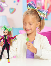 JoJo Siwa 10 Inch Singing Doll, Sings Hit Song Titled Non-Stop, Pink Jacket with Rainbow Fringe, by Just Play
