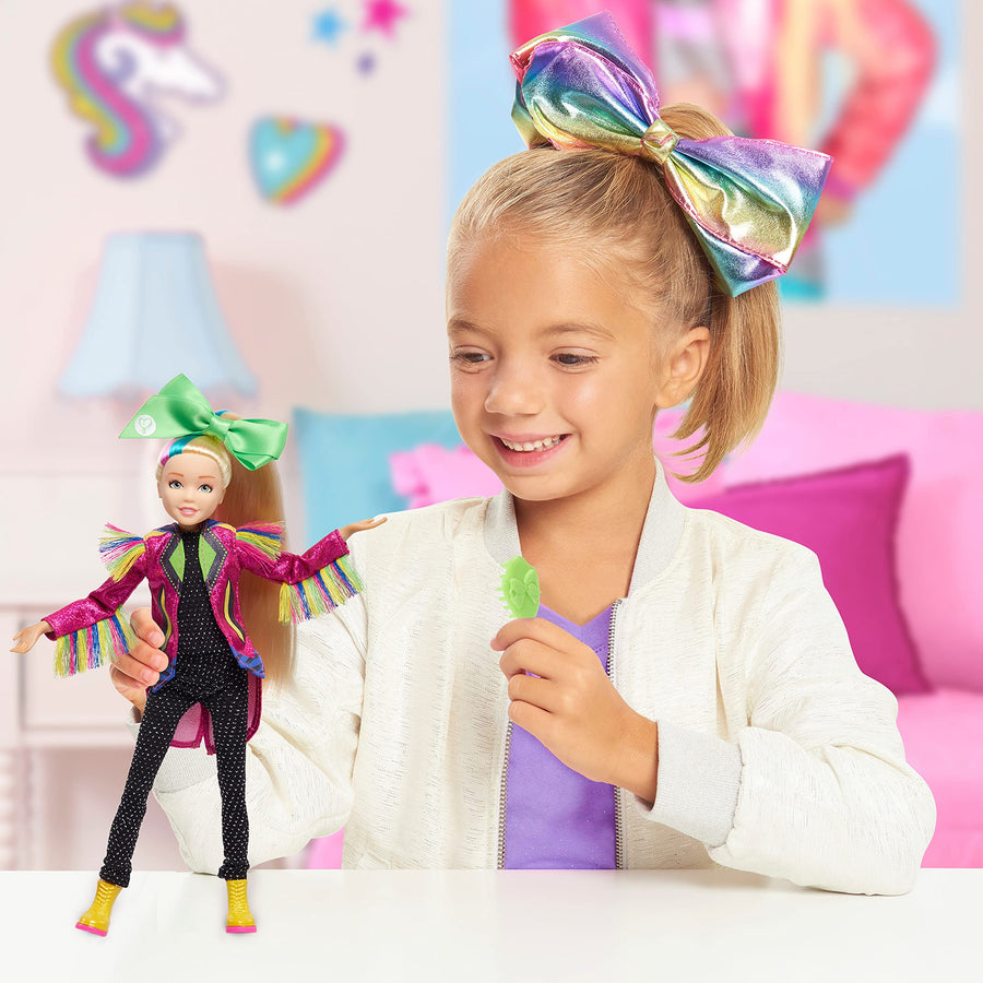 JoJo Siwa 10 Inch Singing Doll, Sings Hit Song Titled Non-Stop, Pink Jacket with Rainbow Fringe, by Just Play