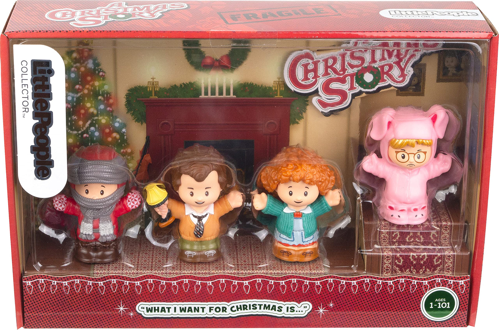 Fisher-Price Little People Collector A Christmas Story, Special Edition Figure Set with 4 Characters from The Classic Holiday Movie