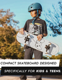Magneto Kids Complete Skateboard | 27.7” x 7.75” | Maple Deck Components and Grip Tape | Full Assembled | Designed for Kids Teens Youth Boys Girls | Great First Board
