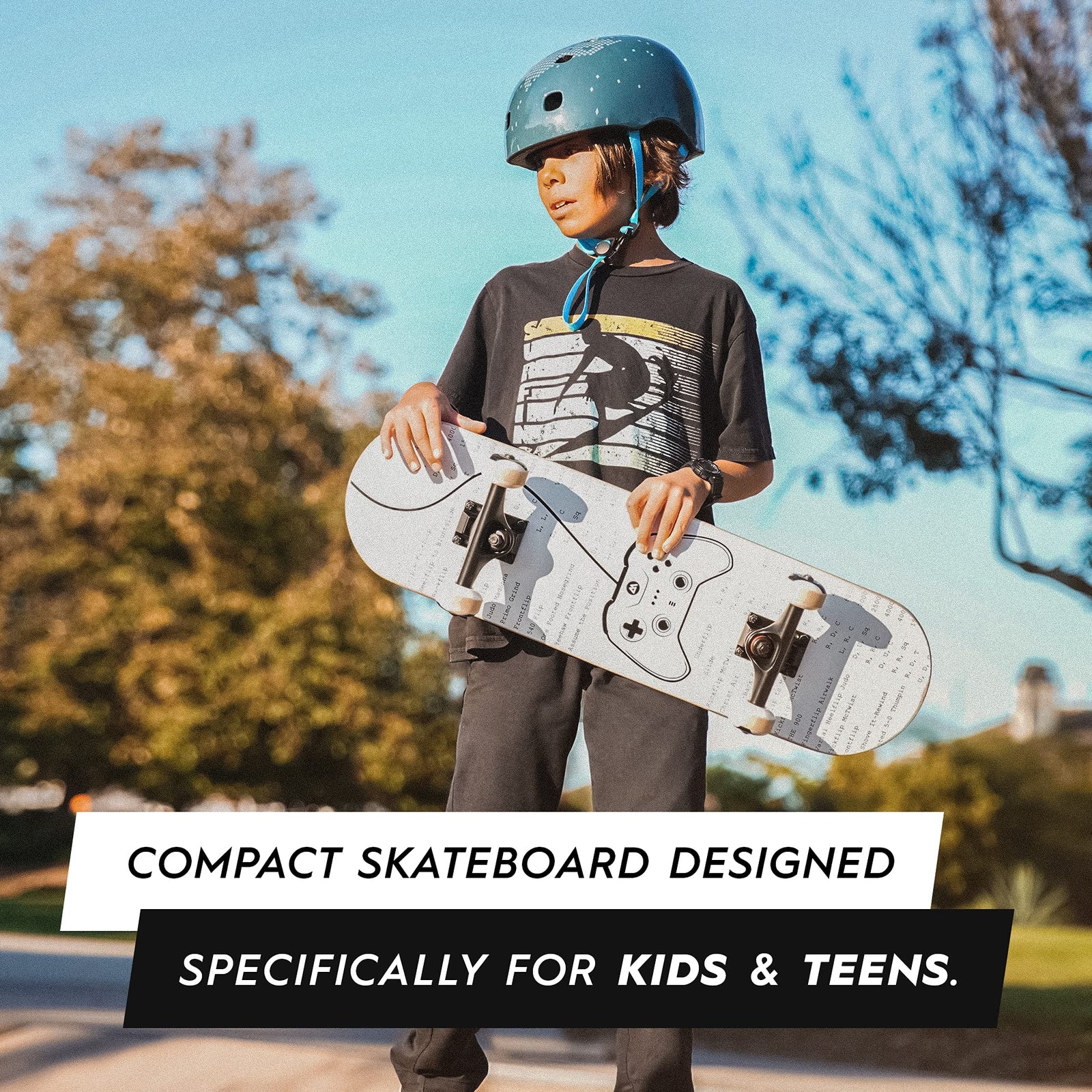 Magneto Kids Complete Skateboard | 27.7” x 7.75” | Maple Deck Components and Grip Tape | Full Assembled | Designed for Kids Teens Youth Boys Girls | Great First Board