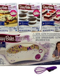 Easy Bake Oven Easy Bake Ultimate Oven Baking Bundle Baking Star Edition + Larger Size 13.8 Oz. Easy Bake 3-Pack Refill Mixes (Pizza, Whoopie Pies and Red Velvet & Strawberry Cakes) + Mini Whisk
