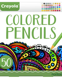 Crayola Colored Pencils, Adult Coloring, Fun At Home Activities, 50 Count, Multicolor
