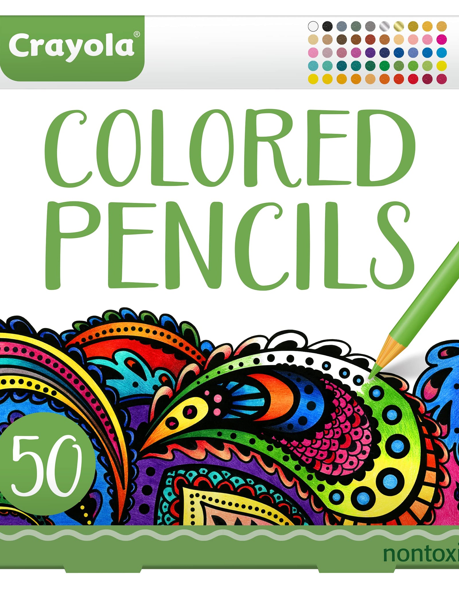 Crayola Colored Pencils, Adult Coloring, Fun At Home Activities, 50 Count, Multicolor