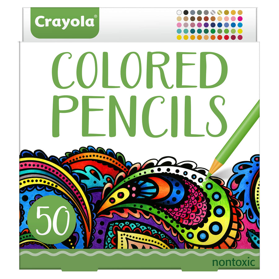 Crayola Colored Pencils, Adult Coloring, Fun At Home Activities, 50 Count, Multicolor