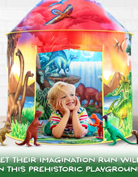 W&O Dinosaur Discovery Kids Tent with Roar Button, an Extraordinary Dinosaur Tent, Pop Up Tent for Kids, Dinosaur Toys for Kids Girls & Boys, Kids Play Tent, Outdoor and Indoor Tents for Kids
