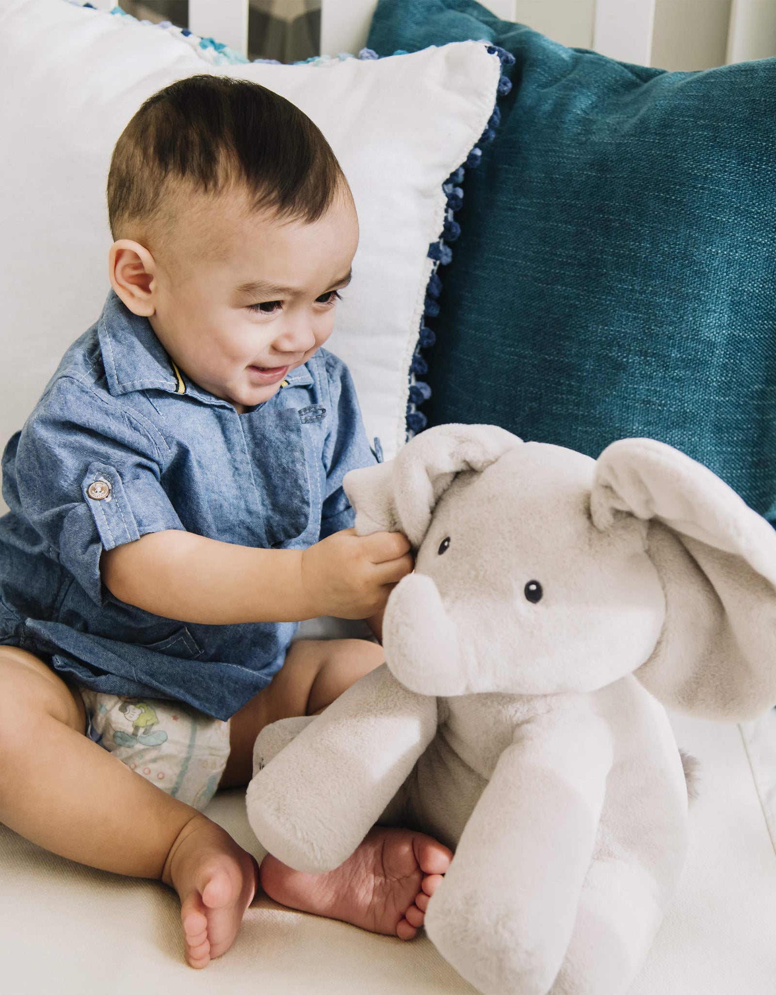 GUND Baby Animated Flappy The Elephant Stuffed Animal Plush, Gray, 12"