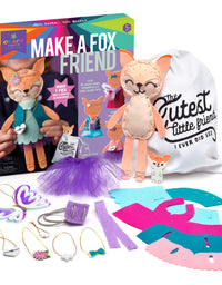 Craft-tastic – Make a Fox Friend Craft Kit – Learn to Make 1 Easy-to-Sew Stuffie with Clothes & Accessories
