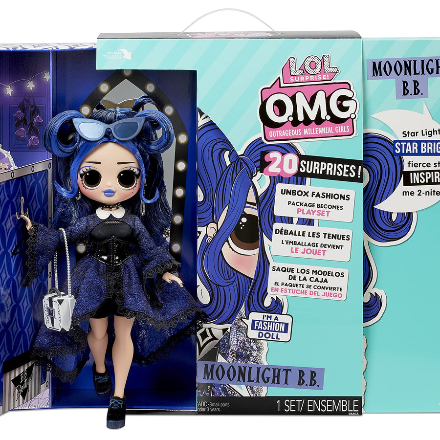 LOL Surprise OMG Moonlight B.B. Fashion Doll - Dress Up Doll Set with 20 Surprises for Girls and Kids 4+