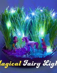 Little Growers Fairy Garden Craft Kit with Enchanted Unicorn and Light-Up Fairy Lights - Paint, Plant and Grow Your Very Own Fairy Garden Arts and Crafts Kit - for Kids All Ages Both Girls and Boys
