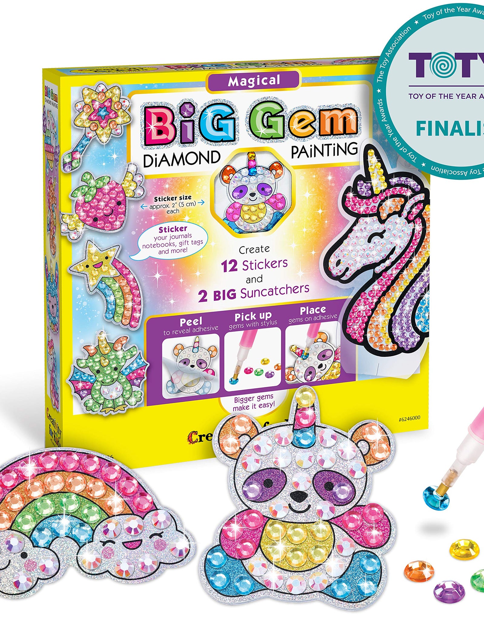 Creativity for Kids Big Gem Diamond Painting Kit - Create Your Own Magical Stickers and Suncatchers - Diamond Art for Kids