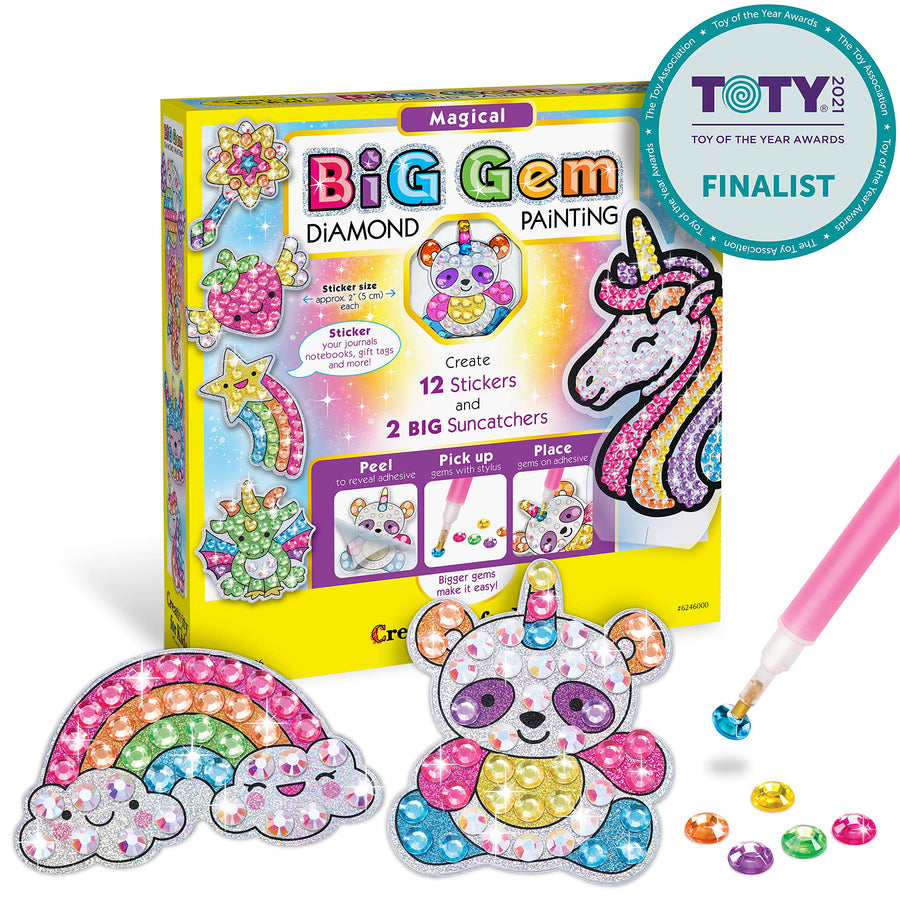 Creativity for Kids Big Gem Diamond Painting Kit - Create Your Own Magical Stickers and Suncatchers - Diamond Art for Kids