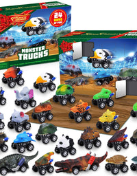 JOYIN 2021 Advent Calendar Kids Christmas 24 Days Countdown Calendar Toys for Kids with Monster Truck Toys Set
