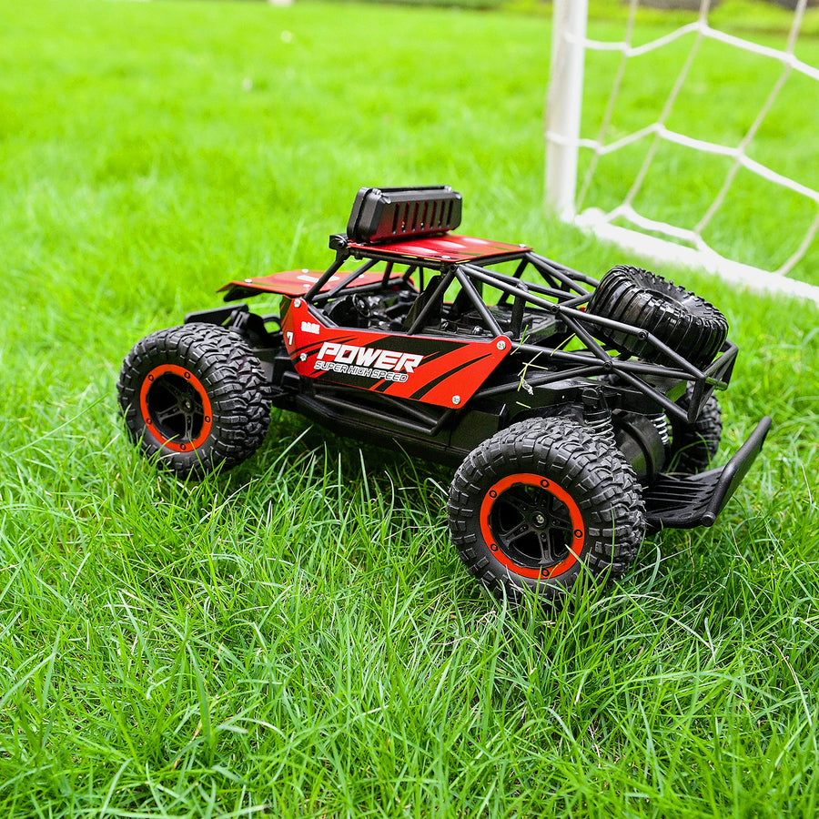 BEZGAR 17 Toy Grade 1:14 Scale Remote Control Car, 2WD High Speed 20 Km/h All Terrains Electric Toy Off Road RC Monster Vehicle Truck Crawler with Two Rechargeable Batteries for Boys Kids and Adults