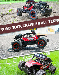BEZGAR 17 Toy Grade 1:14 Scale Remote Control Car, 2WD High Speed 20 Km/h All Terrains Electric Toy Off Road RC Monster Vehicle Truck Crawler with Two Rechargeable Batteries for Boys Kids and Adults
