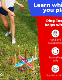 Elite Sportz Ring Toss Games for Kids - Indoor Holiday Fun or Outdoor Yard Game for Adults & Family - Easy to Set Up w/ Compact Carry - Backyard Toys
