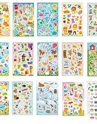 Sinceroduct Animal Stickers Assortment Set, 8 Sheets (1800+ Count), 2 Different Styles 16 Themes Collection for Kids, Children, Teacher, Parent, Grandparent, Animals of The World Sticker Variety Pack
