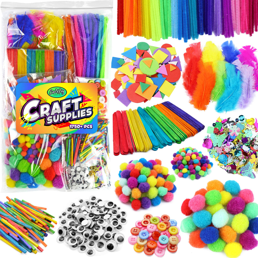 Arts & Crafts Supplies for Kids Crafts - Kids Craft Supplies & Materials - Kids Art Supplies for Kids - Arts and Crafts Kit for Kids Craft Kits - Toddler Crafts for Kids Craft Set - Carl & Kay