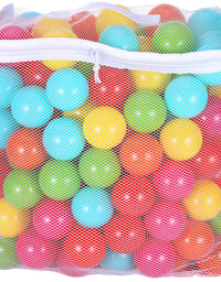 BalanceFrom 2.3-Inch Phthalate Free BPA Free Non-Toxic Crush Proof Play Balls Pit Balls- 6 Bright Colors in Reusable and Durable Storage Mesh Bag with Zipper
